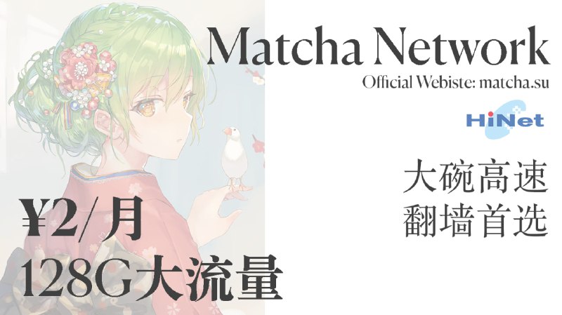  Matcha Network｜24元包年 大碗高速何必花几十块买套路？我两块钱一月，全直连、无倍率套路